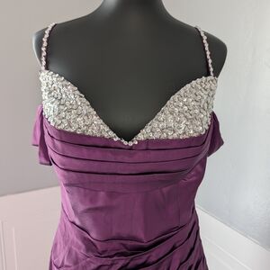 Source Unknown Purple Maxi Dress with Silver Details